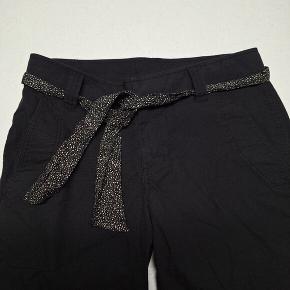 The North‎ Face Cropped Pants Capri Black Tie Belt Womens 10 Gorp Hiking - Picture 2 of 7